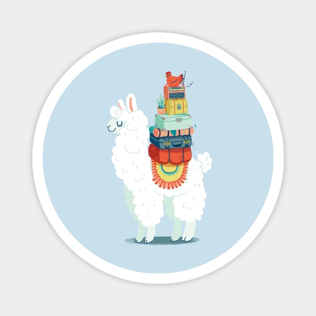 Llama Magnet by hellocloudy